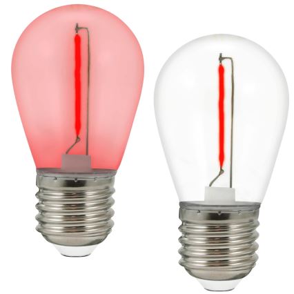 SET 2x Bombilla LED PARTY E27/0,3W/36V roja