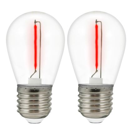 SET 2x Bombilla LED PARTY E27/0,3W/36V roja
