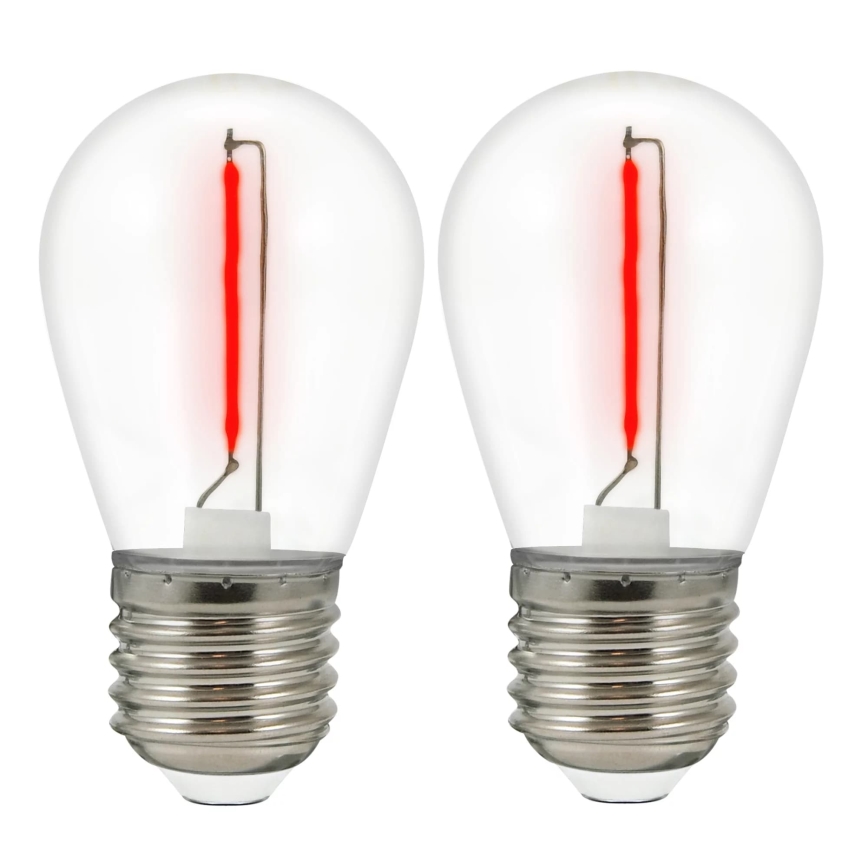 SET 2x Bombilla LED PARTY E27/0,3W/36V roja