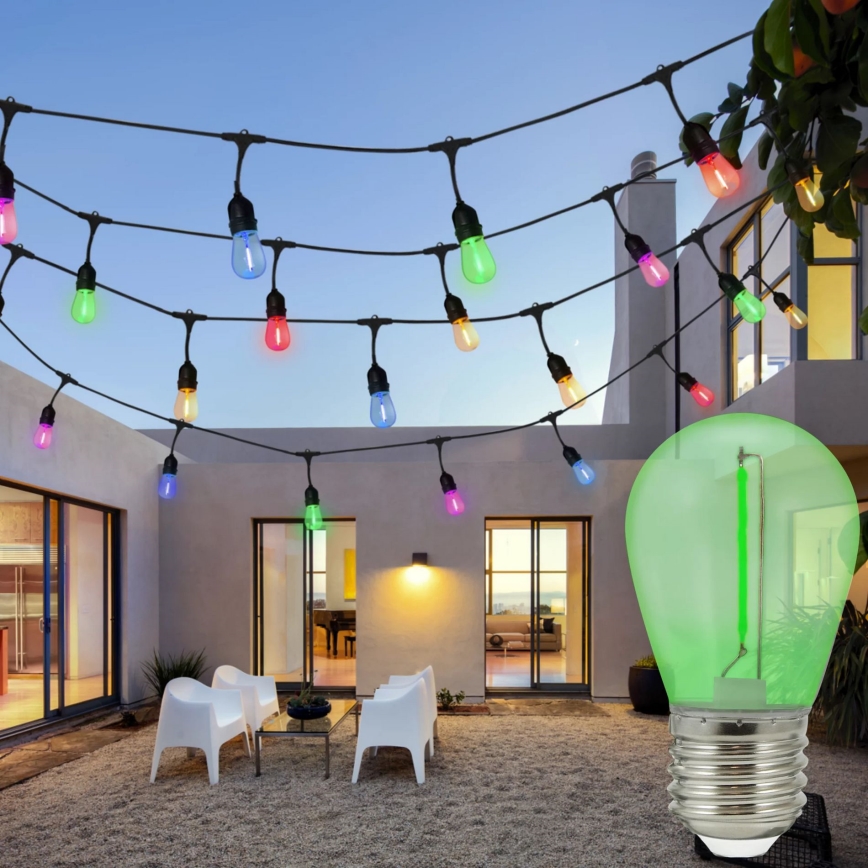 SET 2x Bombilla LED PARTY E27/0,3W/36V verde