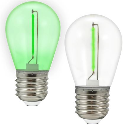 SET 2x Bombilla LED PARTY E27/0,3W/36V verde