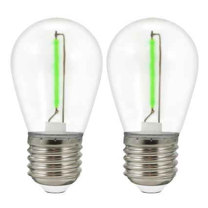 SET 2x Bombilla LED PARTY E27/0,3W/36V verde