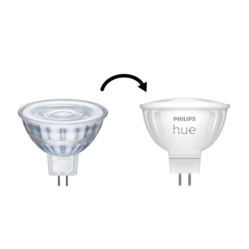 SET 2x Bombilla LED regulable Philips Hue White Ambiance GU5,3/MR16/5,1W/12V 2200-6500K