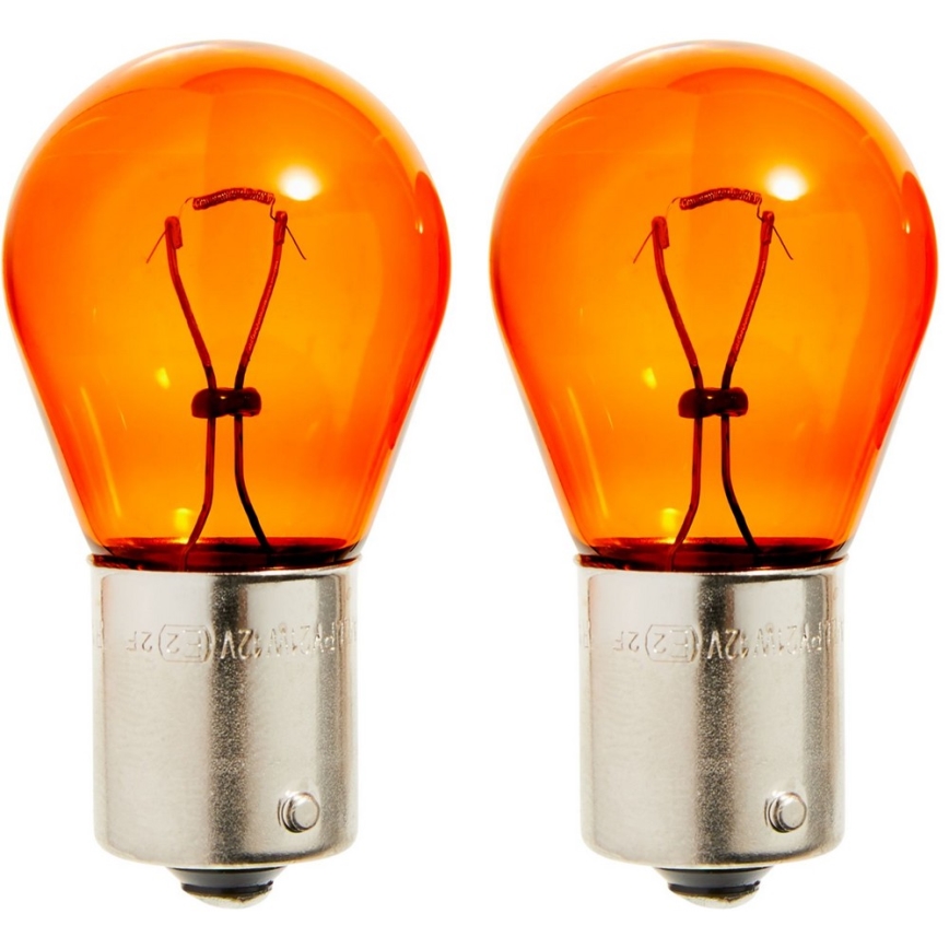 SET 2x Bombilla para coche Philips VISION 12496NAB2 PY21W BAU15s/21W/12V