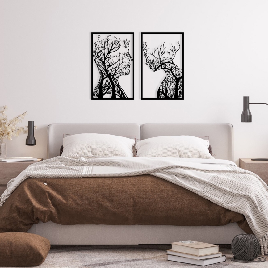 SET 2x Decoración de pared 86x63 cm Árbol de la vida metal