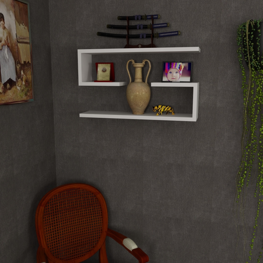 SET 2x Estante de pared JENIKA blanco
