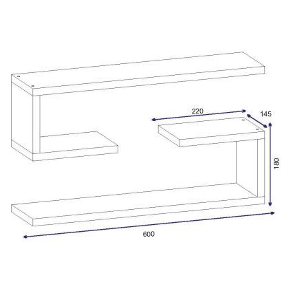 SET 2x Estante de pared JENIKA blanco