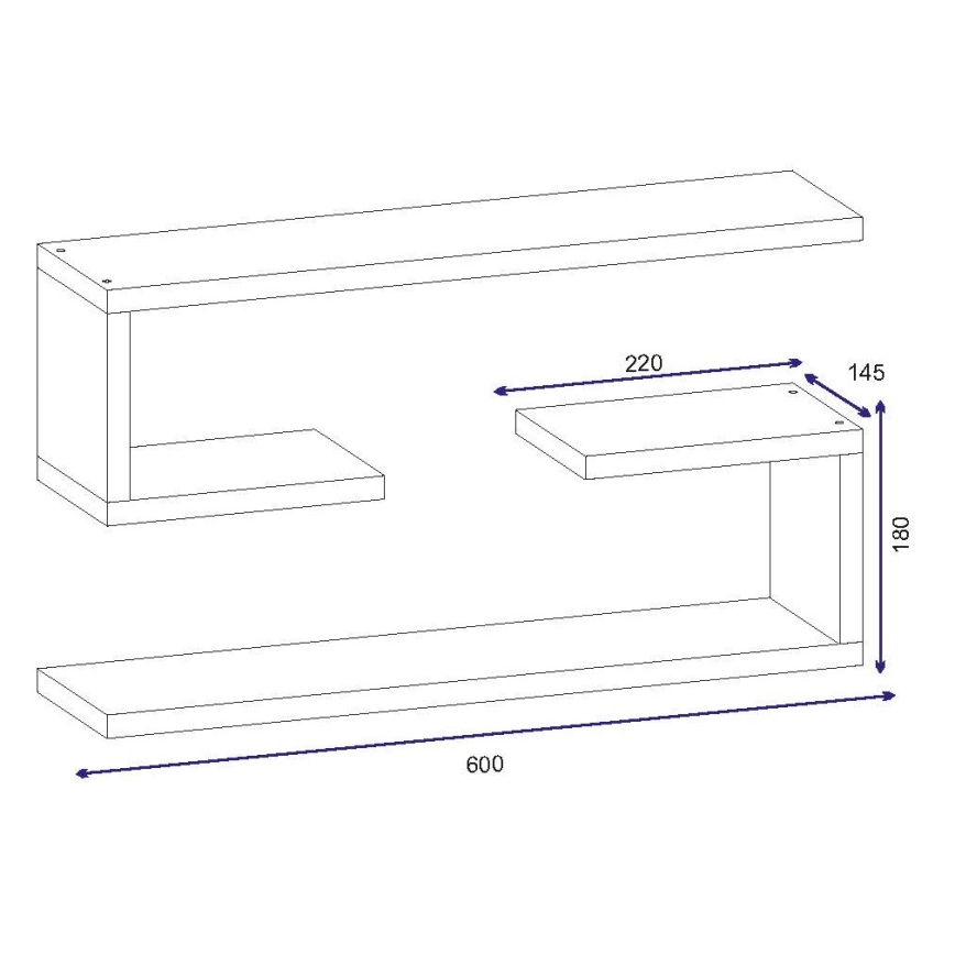 SET 2x Estante de pared JENIKA blanco