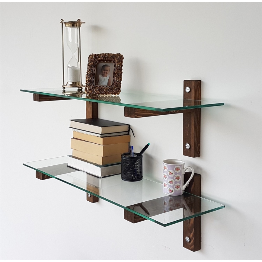 SET 2x Estantería de pared 25x85 cm pino/transparente