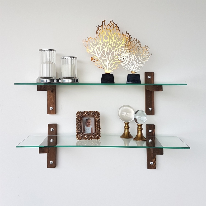 SET 2x Estantería de pared 25x85 cm pino/transparente