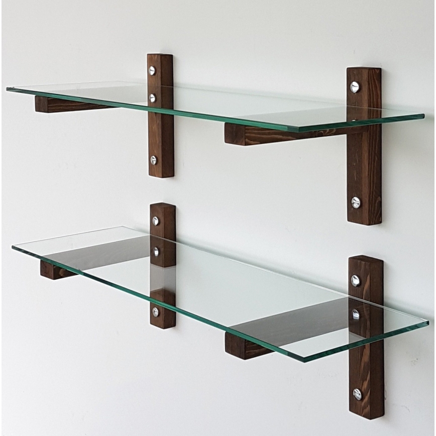 SET 2x Estantería de pared 25x85 cm pino/transparente