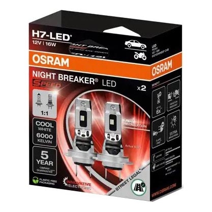 SET 2x LED Bombilla NIGHT BREAKER H7 PX26d/16W/12V 6000K - Osram