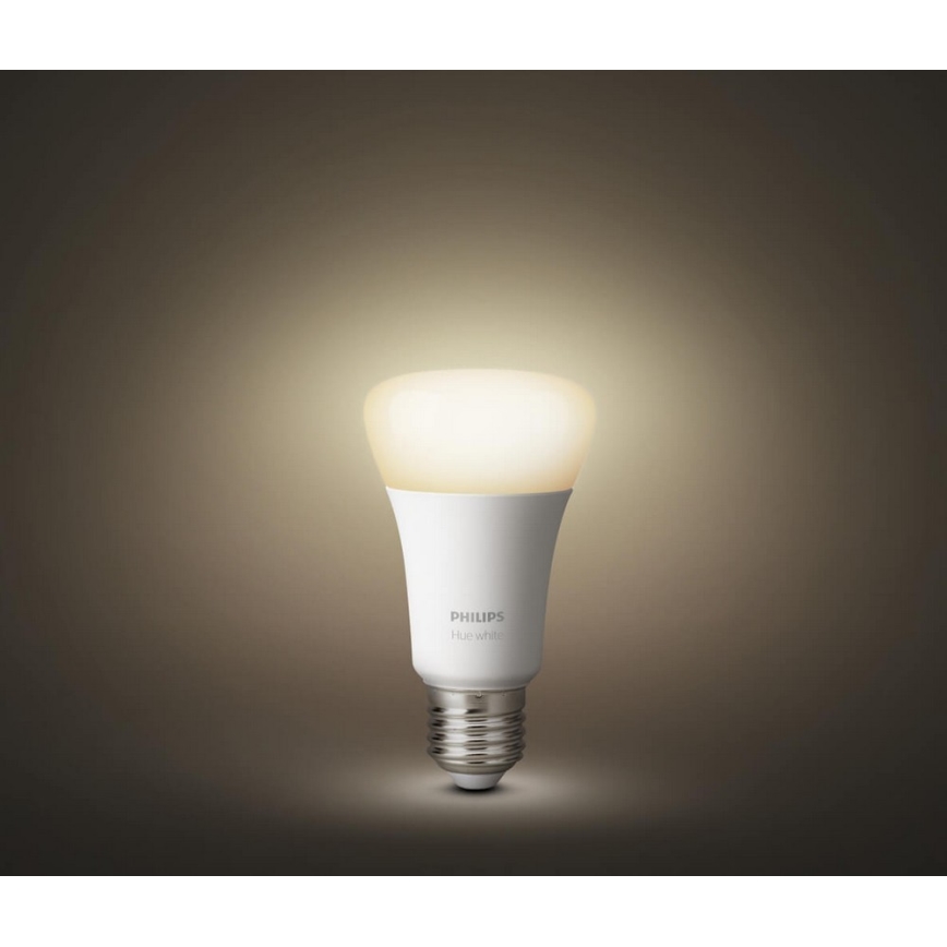 SET 2x LED Bombilla regulable Philips HUE WHITE E27/9W/230V