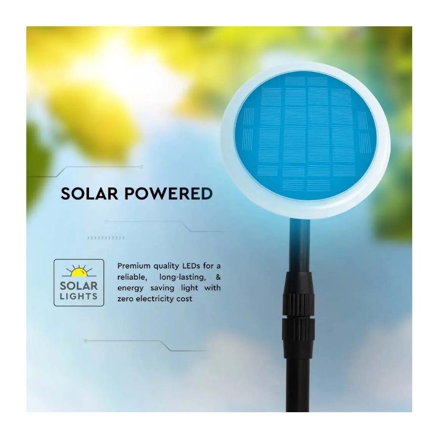 SET 2x LED Lámpara solar ajustable GARDEN LED/3W/5V 42-80 cm 4000K IP65