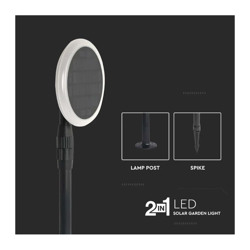 SET 2x LED Lámpara solar ajustable GARDEN LED/3W/5V 42-80 cm 4000K IP65