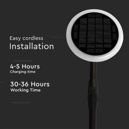 SET 2x LED Lámpara solar ajustable GARDEN LED/3W/5V 42-80 cm 4000K IP65