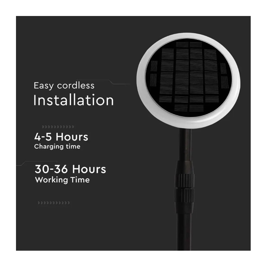 SET 2x LED Lámpara solar ajustable GARDEN LED/3W/5V 42-80 cm 4000K IP65