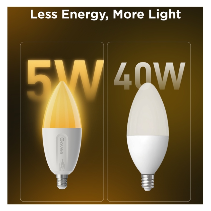 SET 2x LED RGBWW Bombilla regulable E14/5W/230V 2700-6500K Wi-Fi - Govee