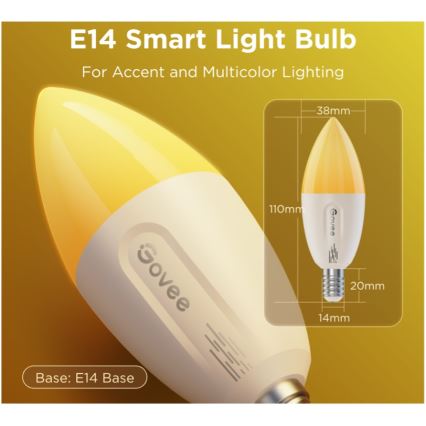 SET 2x LED RGBWW Bombilla regulable E14/5W/230V 2700-6500K Wi-Fi - Govee