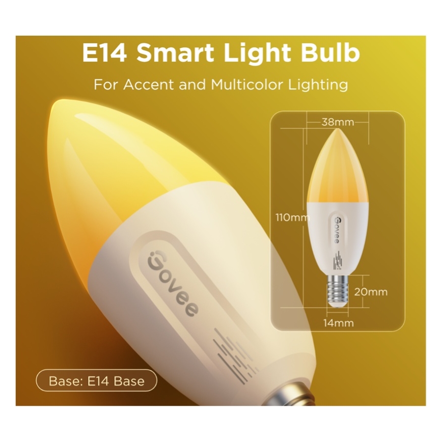 SET 2x LED RGBWW Bombilla regulable E14/5W/230V 2700-6500K Wi-Fi - Govee