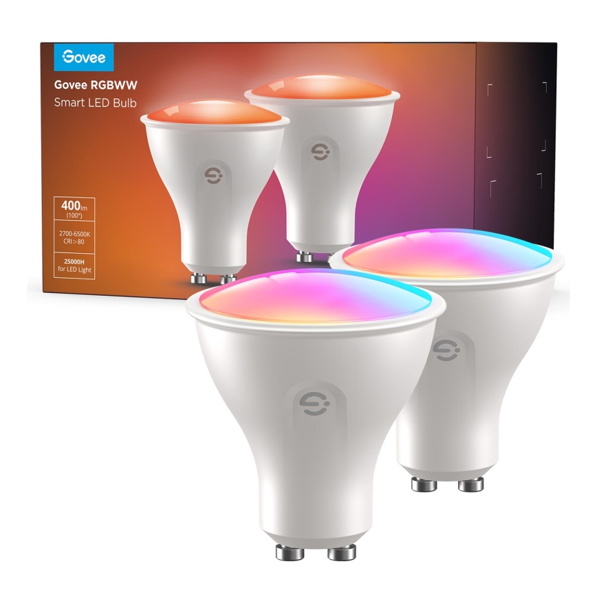SET 2x LED RGBWW Bombilla regulable GU10/4,8W/230V 2700-6500K Wi-Fi - Govee