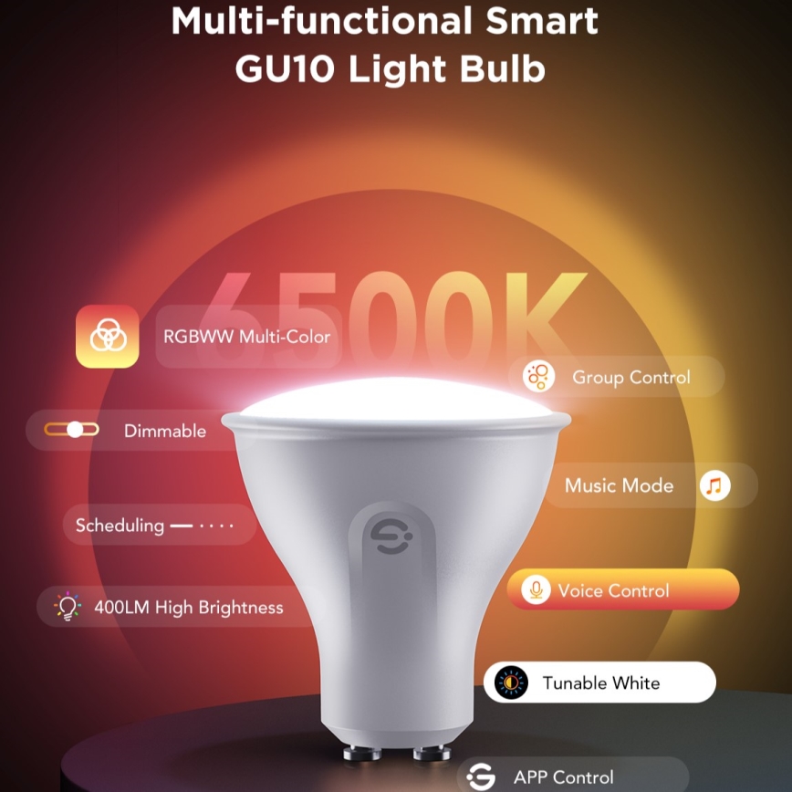 SET 2x LED RGBWW Bombilla regulable GU10/4,8W/230V 2700-6500K Wi-Fi - Govee
