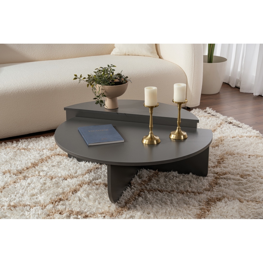 SET 2x Mesa de centro ORION antracita