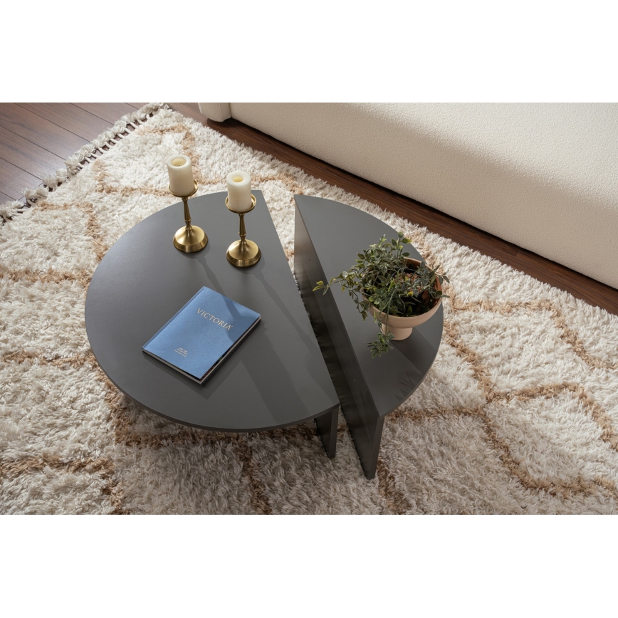 SET 2x Mesa de centro ORION antracita