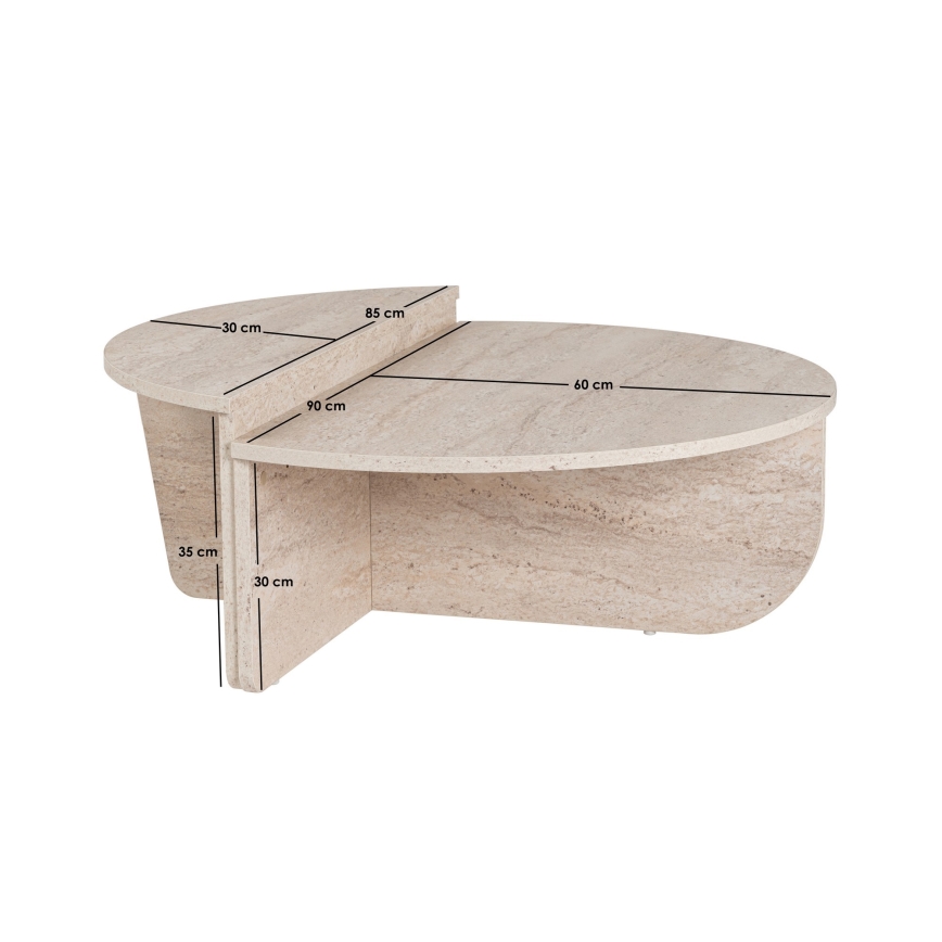 SET 2x Mesa de centro ORION beige