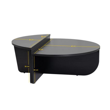 SET 2x Mesa de centro ORION negro