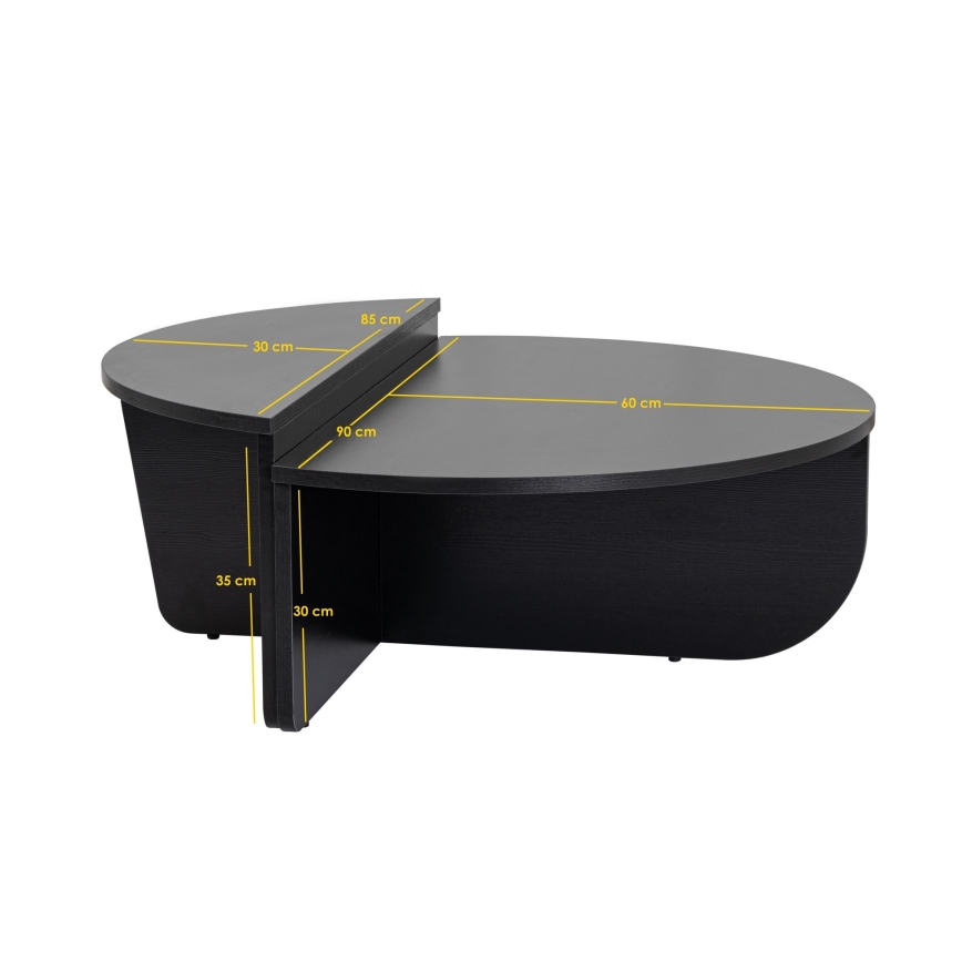 SET 2x Mesa de centro ORION negro