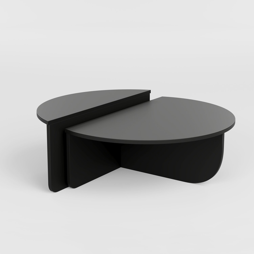 SET 2x Mesa de centro PODIUM negro