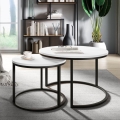 SET 2x Mesa de centro RABEN negro/blanco
