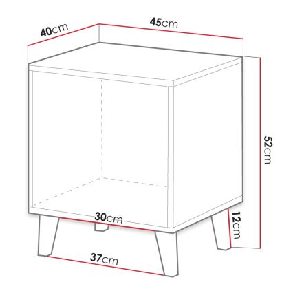SET 2x Mesilla de noche VAMOS 52x45 cm roble wotan