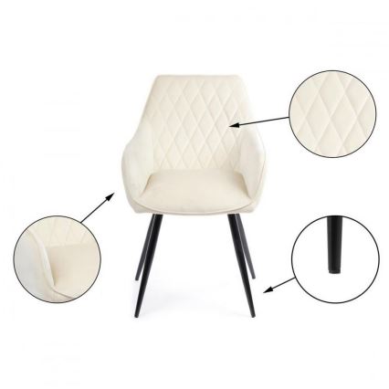 SET DE 2 sillas de comedor SAMETTI crema