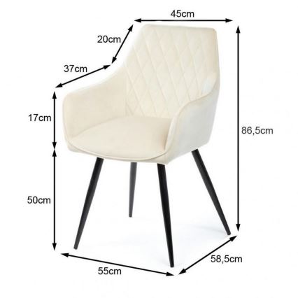 SET DE 2 sillas de comedor SAMETTI crema