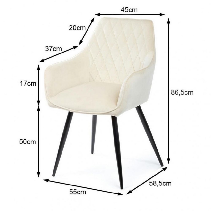 SET DE 2 sillas de comedor SAMETTI crema