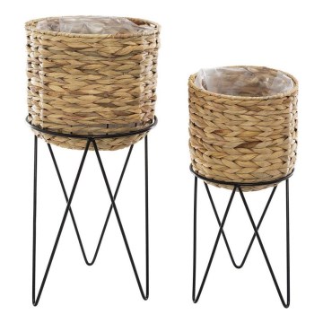 SET 2x Soporte para flores 54x25 cm negro/beige