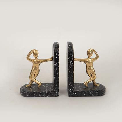 SET 2x Sujeta-libros dorado/negro