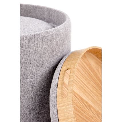 SET 2x Taburete AVIKO diá. 38/45 cm gris/beige