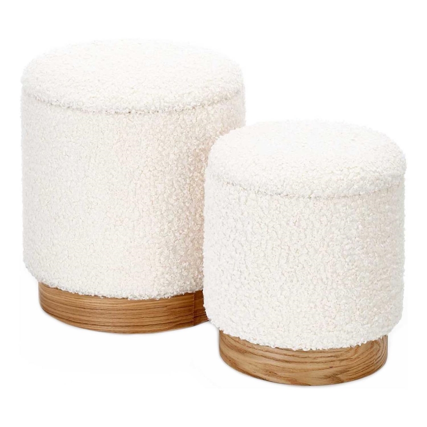 SET 2x Taburete CANCUN diá. 31/38 cm blanco/marrón