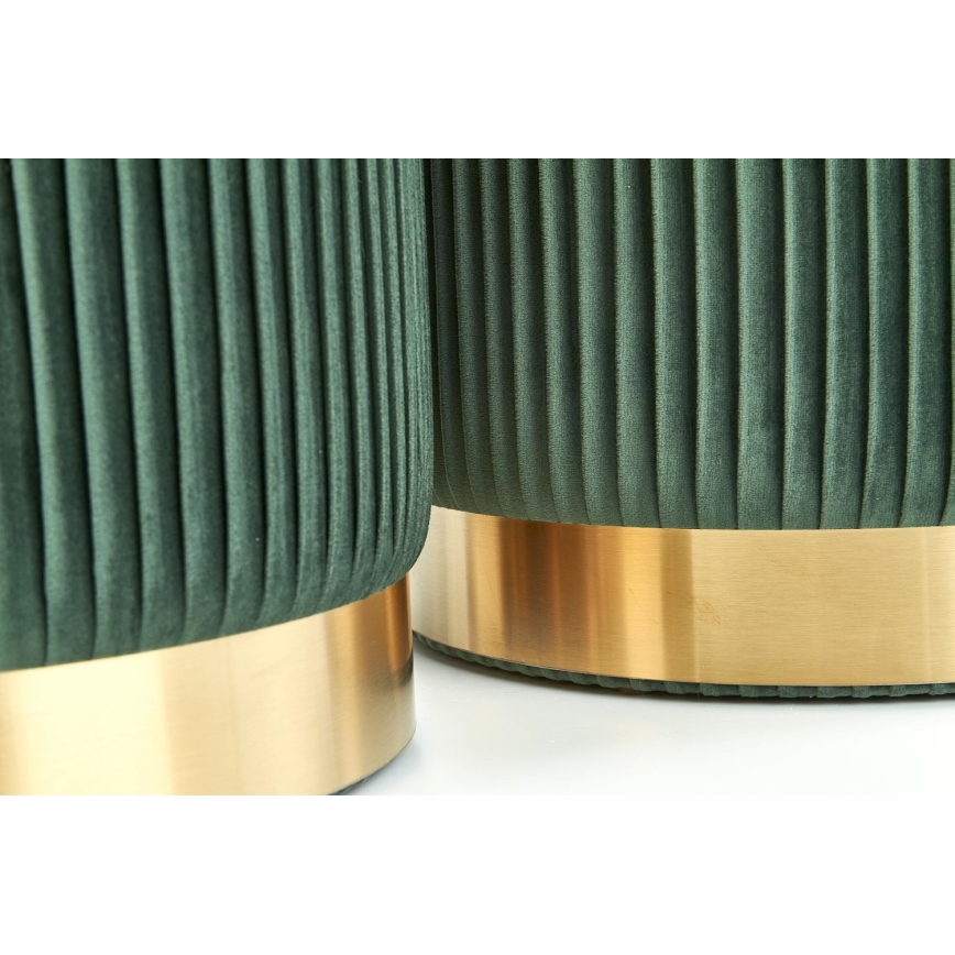 SET 2x Taburete MONTY diá. 36/44 cm Verde/dorado