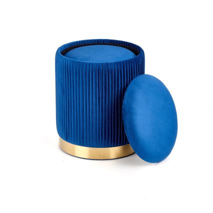 SET 2x Taburete MONTY diá. 36/66 cm azul/dorado