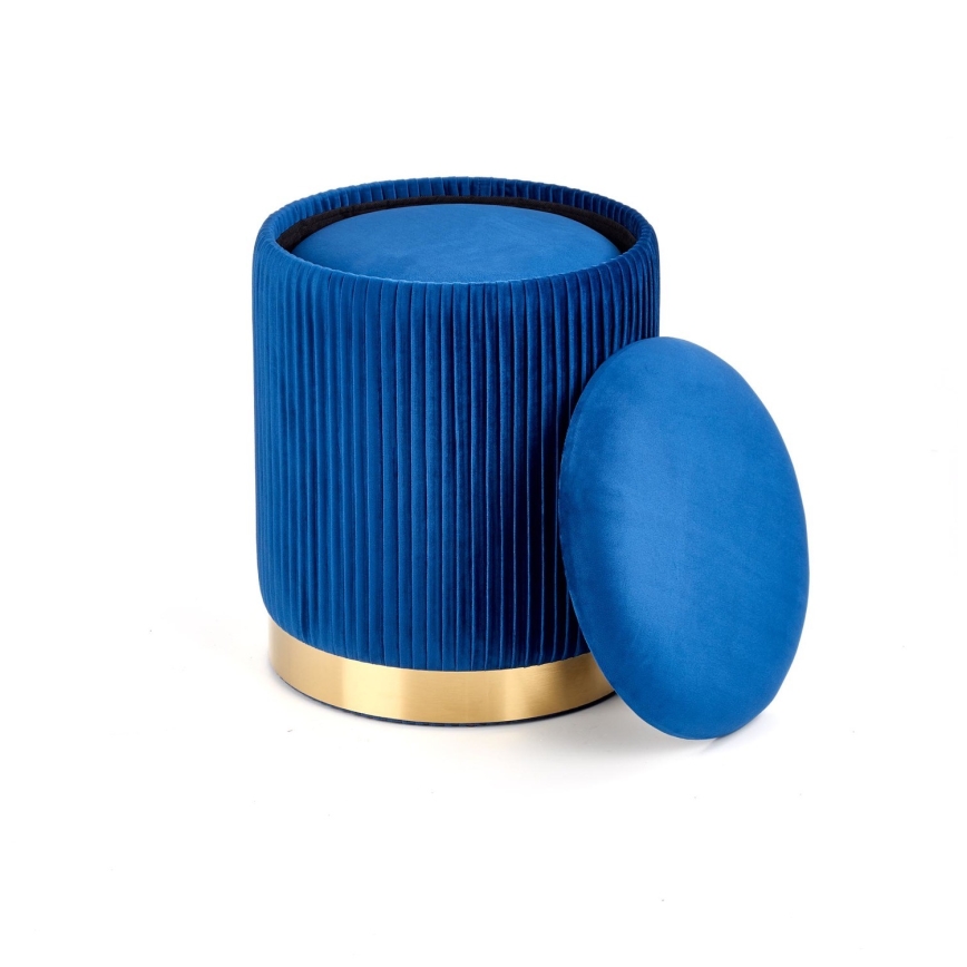 SET 2x Taburete MONTY diá. 36/66 cm azul/dorado