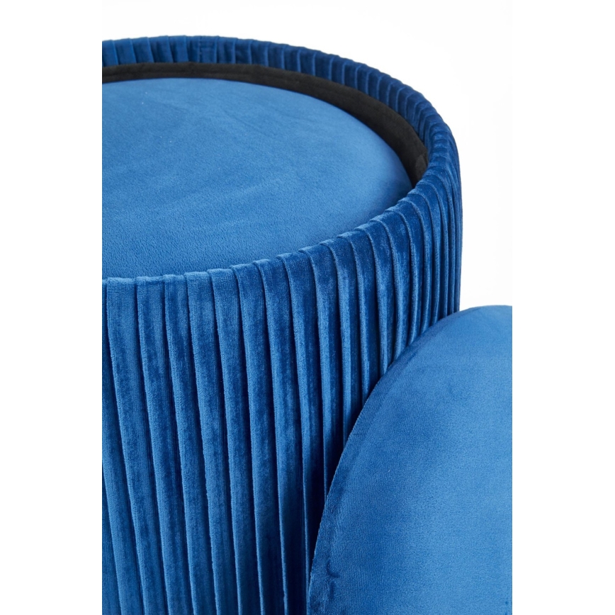 SET 2x Taburete MONTY diá. 36/66 cm azul/dorado