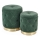 SET 2x Taburete POLLY diá. 40/44 cm verde/dorado