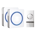 SET 2x Timbre inalámbrico con enchufe integrado 1L23 230V/12V IP44