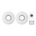 SET 2x Timbre inalámbrico con enchufe integrado 230V/1xA23 IP55 blanco