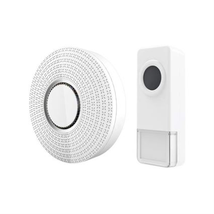 SET 2x Timbre inalámbrico con enchufe integrado 230V/1xA23 IP55 blanco