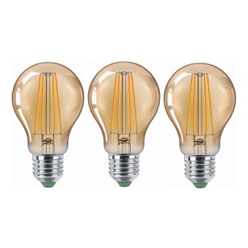 SET 3x Bombilla LED CLASIC AMBER A60 E27/9W/230V 2200K - Brilagi